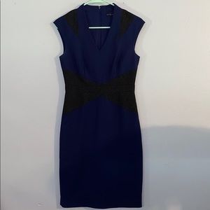 Antonio Melani Blue & Charcoal Grey Sheath Dress